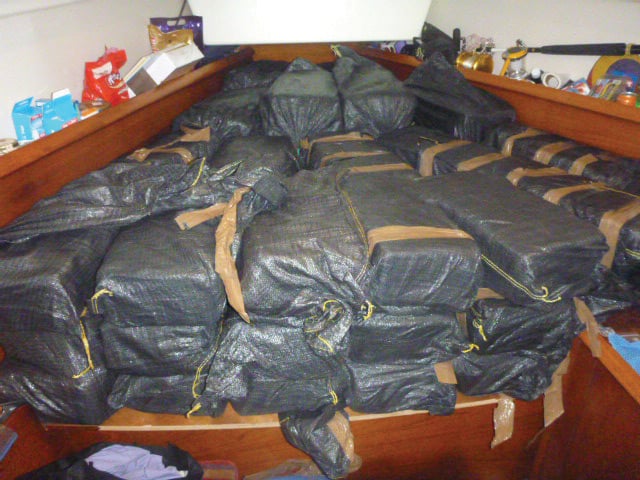Black packages containing cocaine