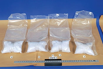 Crystal methamphetamine in clear plastic packets