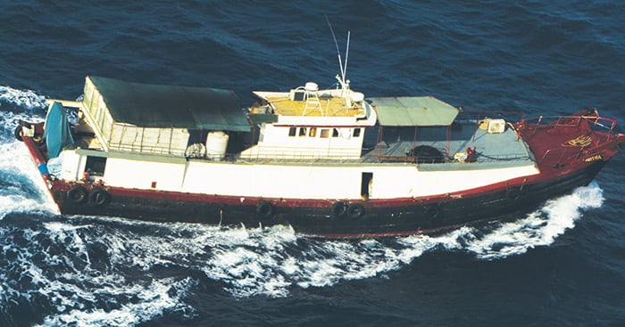 A large boat carrying methamphetamine