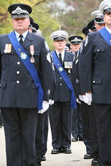 Officers in uniform at a ceremony