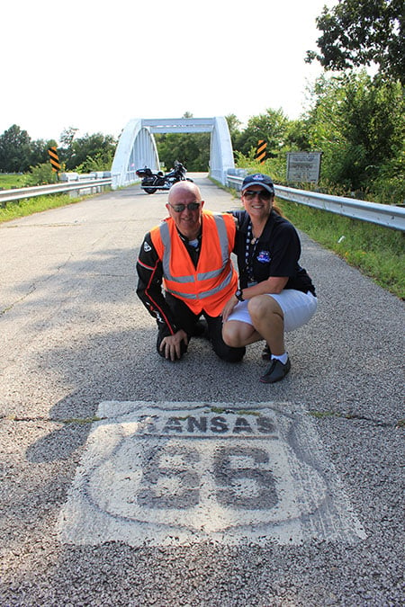 A labour of love - Road Captain Ken Brennan and fiancé AFP Sergeant Louise McGregor – organisers of the inaugural Route 66 fundraising ride for AFP. Despite the challenges there was no consideration of going back or stopping because it was too hard