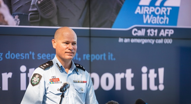 Airport Police Commander Simon Henry launches Airport Watch at Canberra Airport