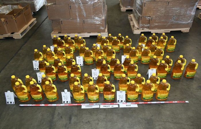 Liquid meth in canola oil bottles