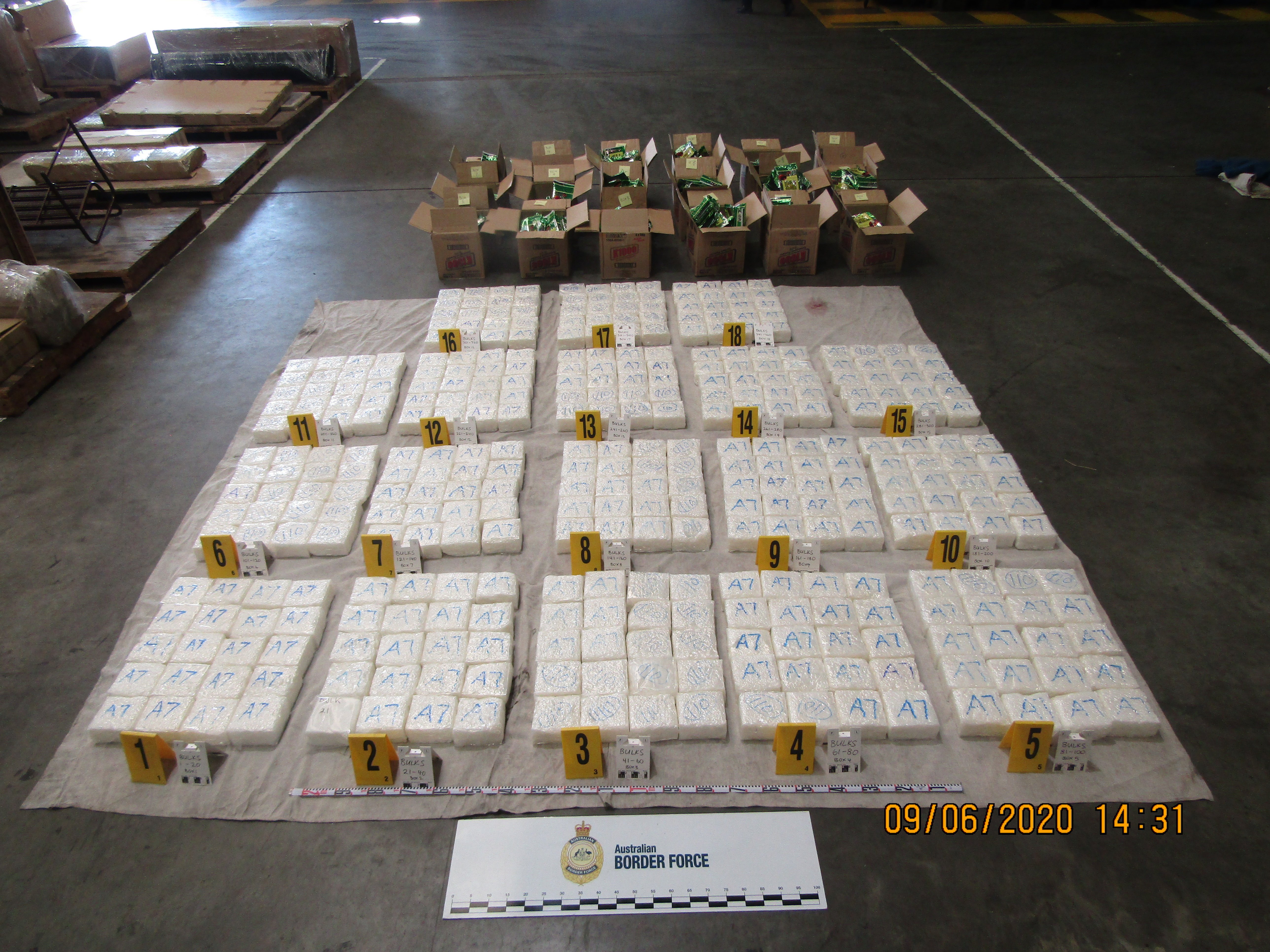 Blocks of meth sized by Australian authorities