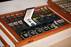 Medals for investiture in display boxes