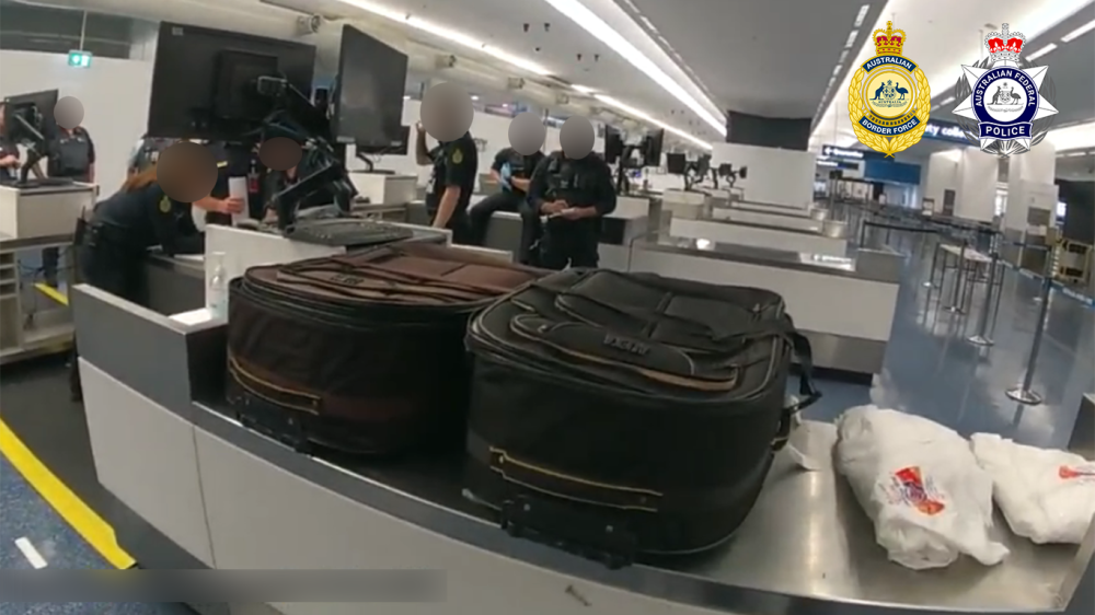 Suitcases seized by AFP officers following the arrest of the woman.