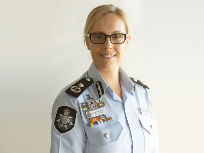 Female police officer smiling