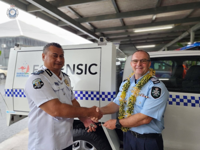 AFP handing over vehicles through SAPPP under Samoa Police Forensic Project 2022