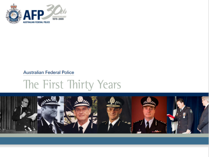 Australian Federal Police | The first thirty years publication cover thumbnail