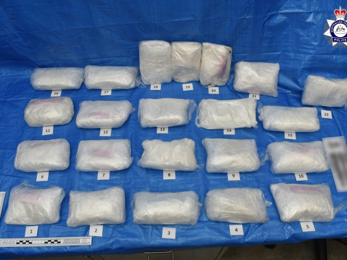 A sample of the methamphetamine seized by law enforcement.  