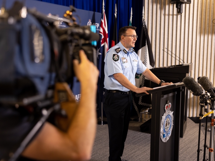 AFP Commissioner addressing the media at a press conference