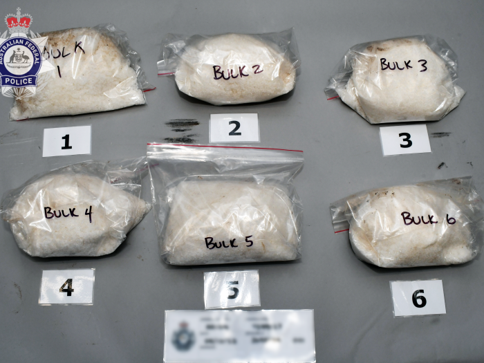 Plastic bags of crystal methamphetamine 