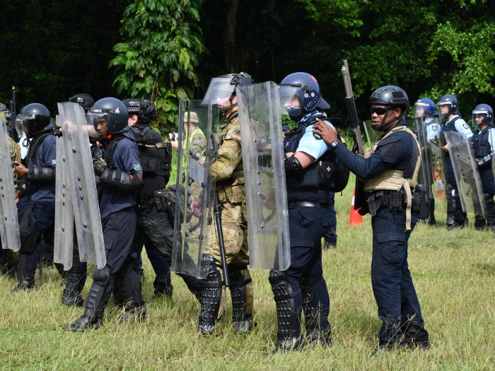 RSIPF, AFP & ADF members advance during POM training