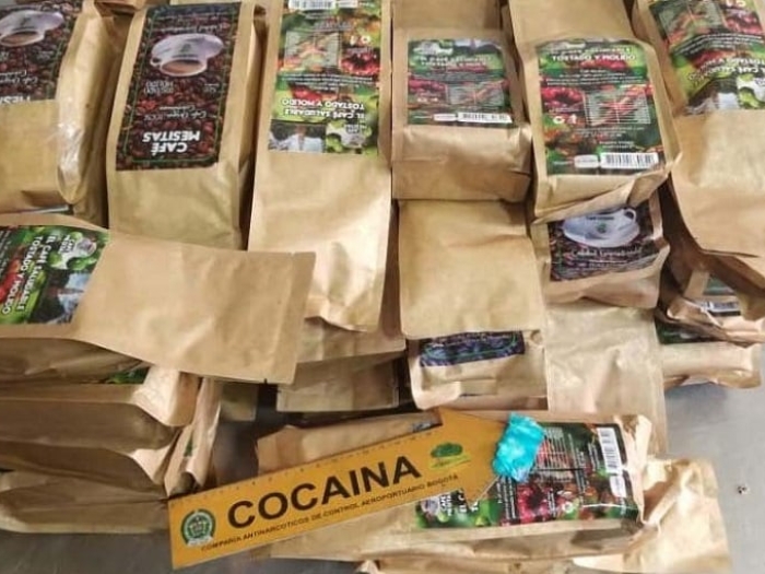 Coffee bags with cocaine hidden inside