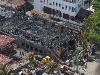 Aerial photograph of aftermath of Bali Bombing, 2002 (AFPM13703)