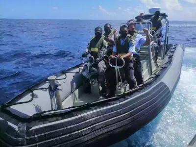 Nauru Police Force on police boat